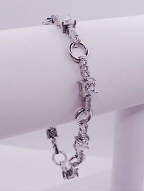 925 Sterling Silver Circle Link Bracelet